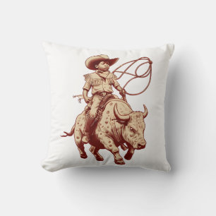 Coussin Vintage Western Ride Fier Petit Cowboy