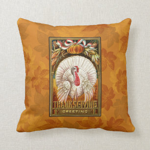 Coussin Vintage White Thanksgiving Turquie
