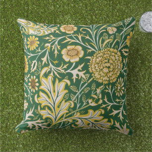 Coussin Vintage William Morris Cherwell Vert Floral Art