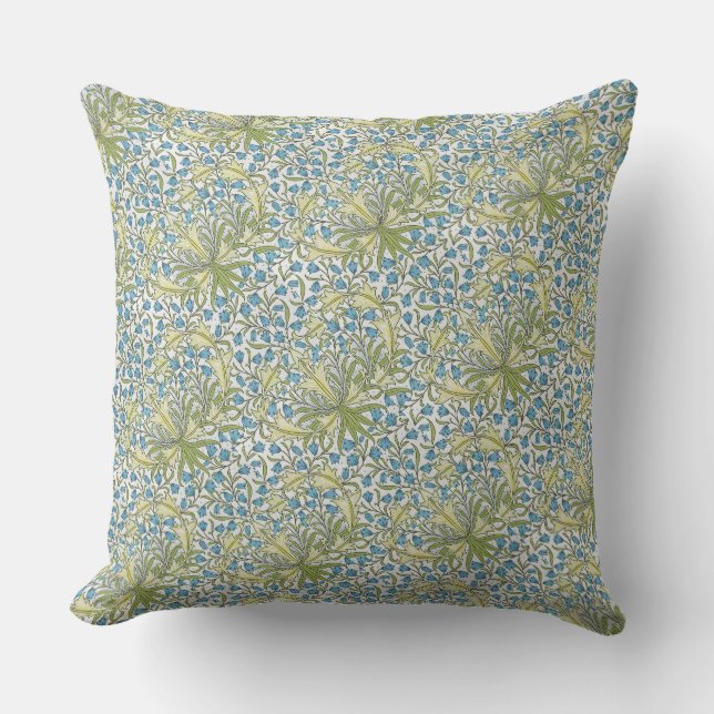 Coussin Vintage William Morris Foliage Flowers Harebell (Recto)