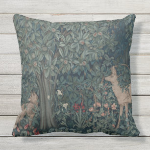 Coussin Vintage William Morris Forêt d'animaux sauvages