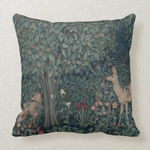 Coussin Vintage William Morris Forêt d'animaux sauvages