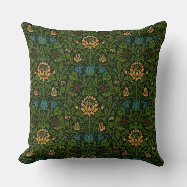 Coussin Vintage William Morris Violet et Columbine (Recto)