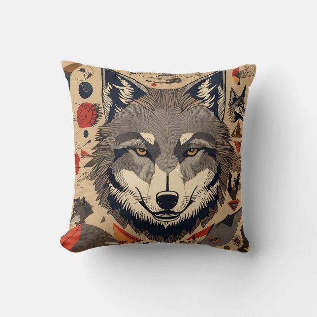 Coussin vintage wolf  (Recto)