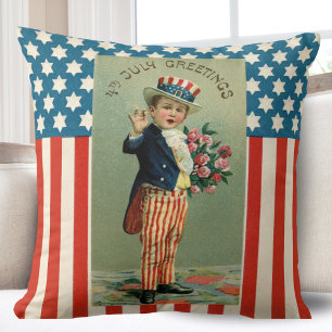 Coussin Vintage Young Oncle Sam 4 juillet