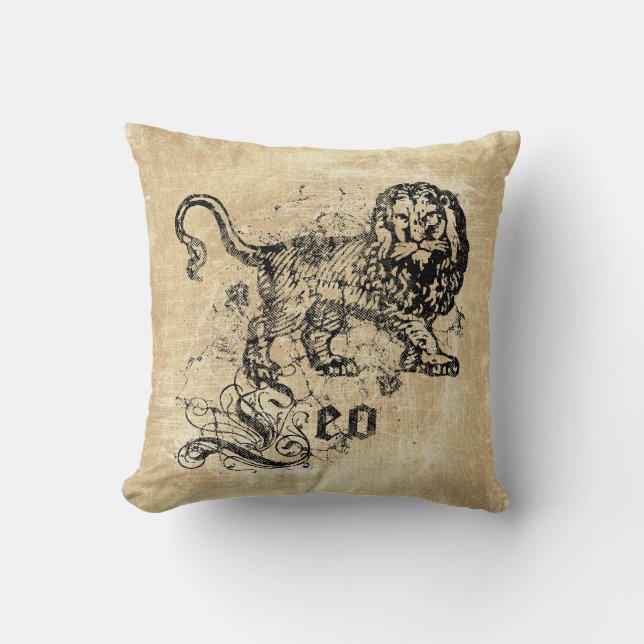 Coussin Vintage Zodiaque Lion (Recto)