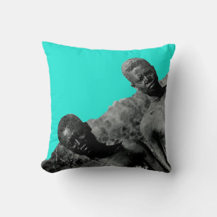 Coussin Vintages visages de l'Afrique Aquarelle noir et bl