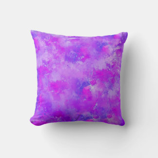 Coussin Violet abstrait couleur de l'eau peint