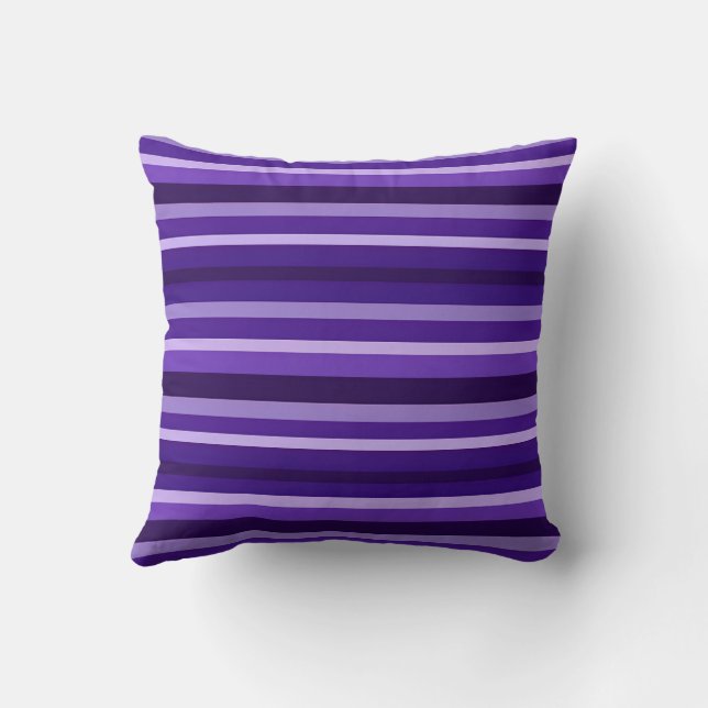 Coussin Violet abstrait rayé (Verso)