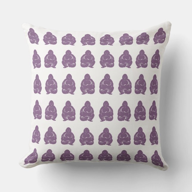 Coussin Violet Asiatique Moods Bouddah Boys (Recto)