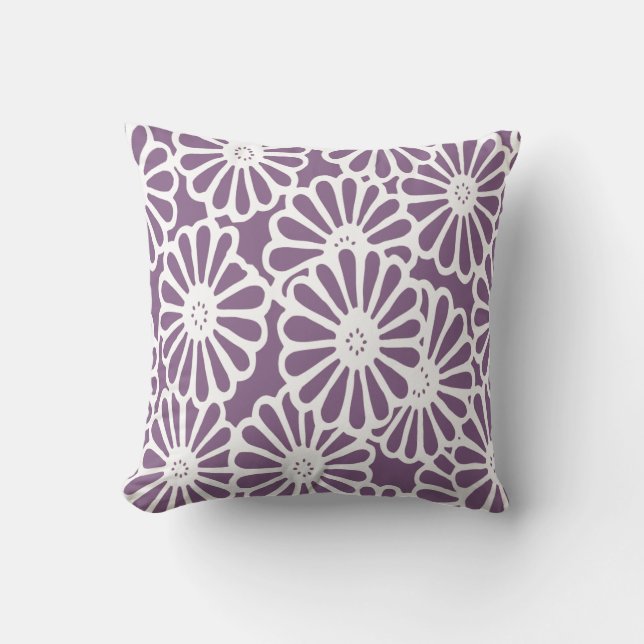 Coussin Violet Asiatique Moods Floral (Recto)