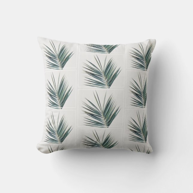 Coussin Violet Feuilles de Palmier Bruncher (Recto)