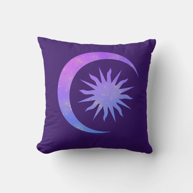 Coussin Violet Indigo Violet Lune & Soleil Zen Chambre à c (Recto)