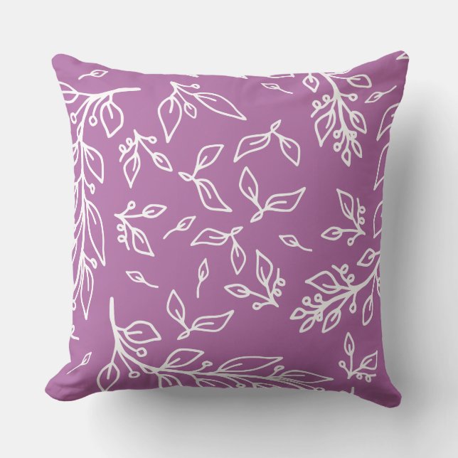 Coussin Violet lavande floral (Recto)