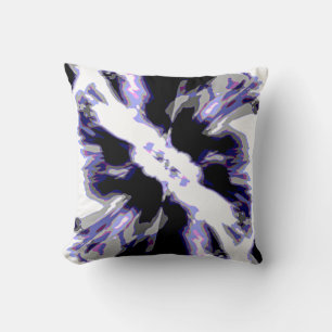 Coussin Violet, noir, blanc, gris Abstrait de vision
