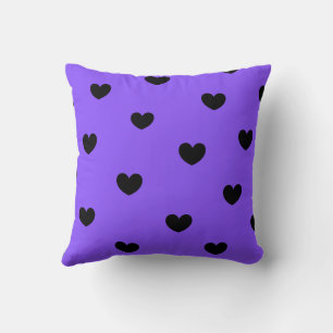 Coussin Violet Noir Cute Cosy Moderne Romantique Coeur Chi