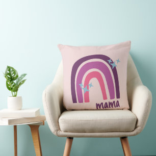 Coussin Violet rose Bohême Arc-en-ciel Personnalisé maman