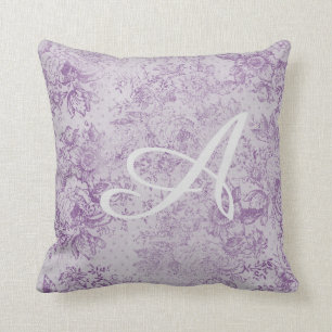 Coussin violet rustique, chic shabby, fleurs de lavande p