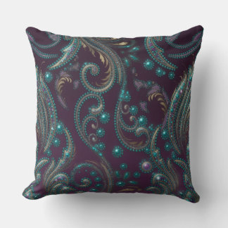 Coussin Violet sarcelle métallisé or