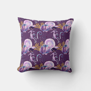 Coussin Violet sous la mer avec Parties scintillant