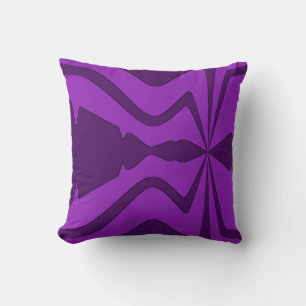 Coussin Violet sur violet Abstrait Sound Wave Design