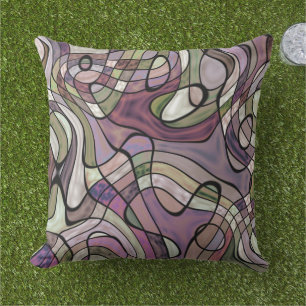 Coussin Violet violet déformé Motif Carré tordu