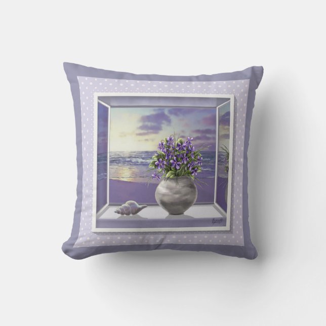 Coussin violettes dans un bocal de lune (Recto)