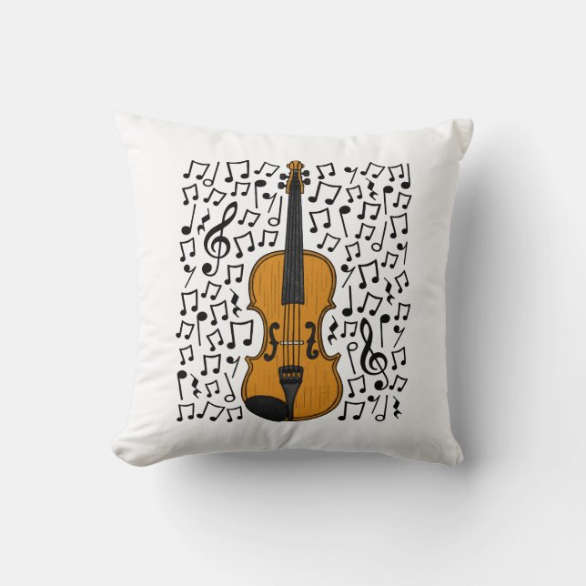 Coussin Violon Avec Notes Musicales, Enseignant De Musique (Recto)