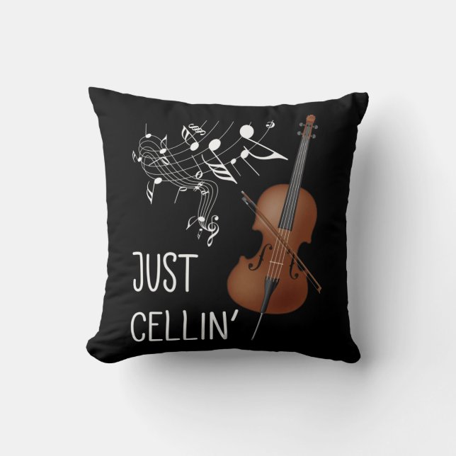 Coussin Violoncello Humour Cellist à cordes violoncelle (Recto)