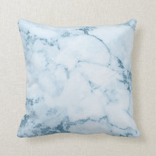 Coussin Vip Marbre blanc bleu bleu aquatique congelé