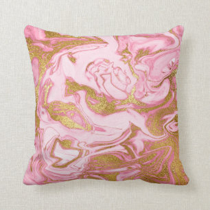 Coussin Vip Marbre blanc en or rose profond Pastel