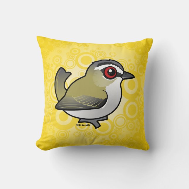 Coussin Vireo aux yeux rouges (Recto)