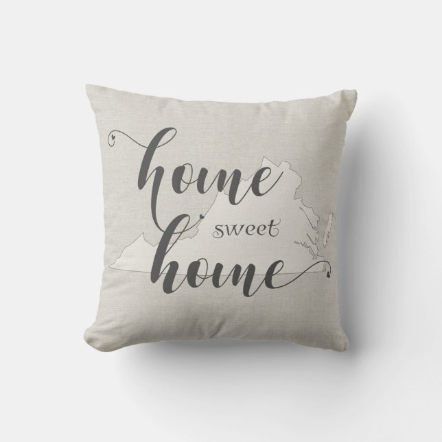 Coussin Virginie - Home Sweet Home burlap look (Recto)