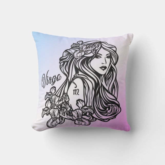 Coussin Virgo La Vierge Zodiac Purple (Recto)