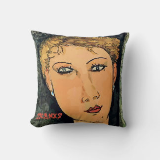 Coussin Visage Abstrait Dans L'Oreiller À Jeu Bleu