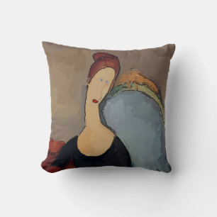 Coussin Visage Abstrait Dans L'Oreiller Brown