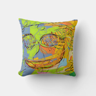 Coussin visage abstrait joyeux