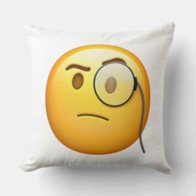 Coussin Visage avec Monocle - Emoji (Recto)