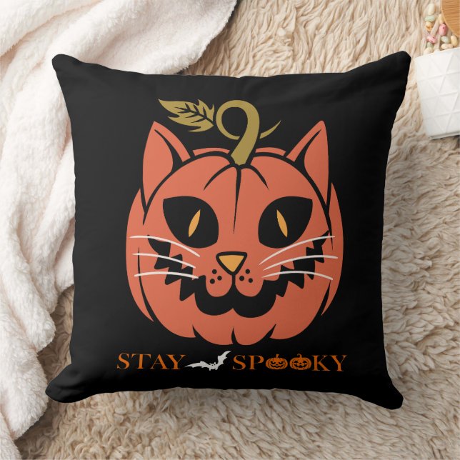 Coussin Visage Citrouille Halloween rester Éffrayant Thon (Couverture)
