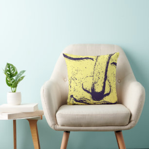 Coussin Visage de Bouddha Zen Harmonie Bouddhéité Jaune