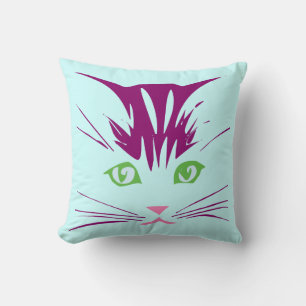 Coussin Visage de chat mignon de dessin animé Kawaii