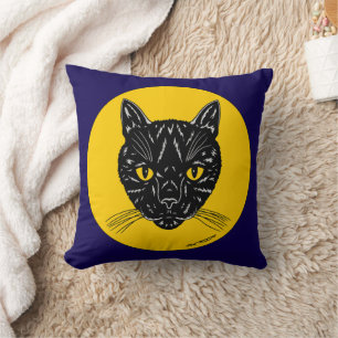 Coussin Visage de chat noir