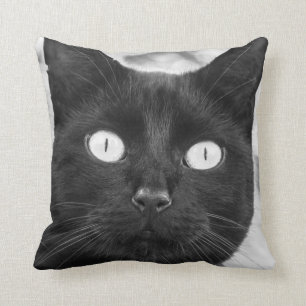 Coussin Visage de chat noir