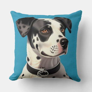Coussin Visage de chien dalmate mignon décoration cosy pou