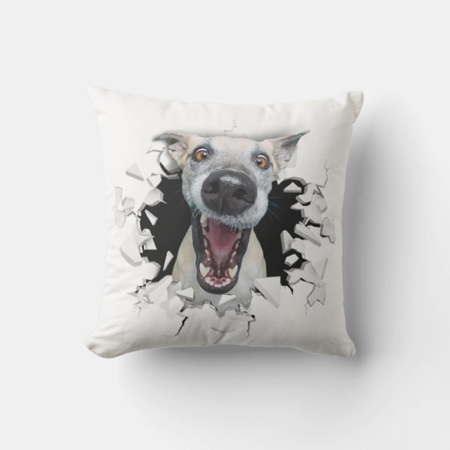 Coussin Visage de chien drôle    (Recto)