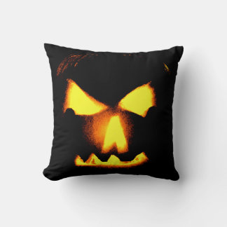 Coussin Visage de Citrouille Orange