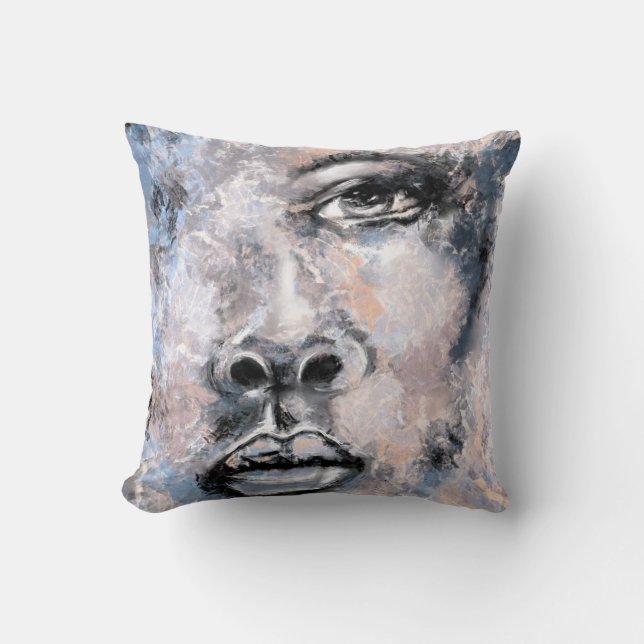 Coussin Visage de femme - Art Abstrait Peinture de style m (Recto)