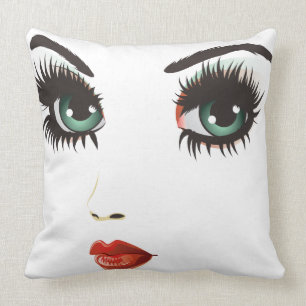 Coussin Visage de femme de beauté