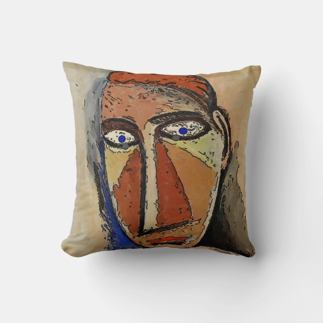 Coussin Visage de l'homme Abstrait (Recto)