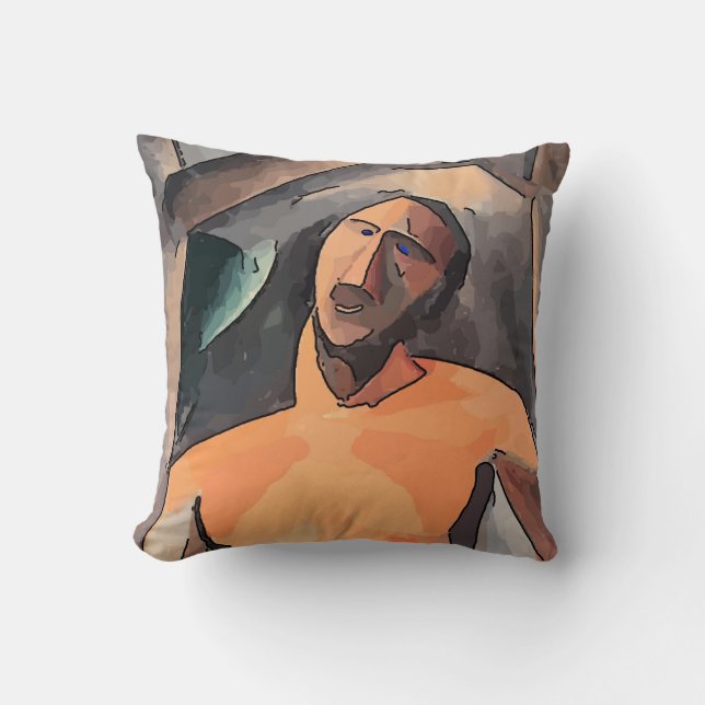 Coussin Visage de l'homme Abstrait (Recto)